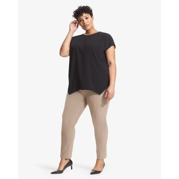 MM Lafleur The Didion Top Crepe Cap Sleeve Blouse Black Sz Medium Boxy Crewneck - Picture 8 of 8